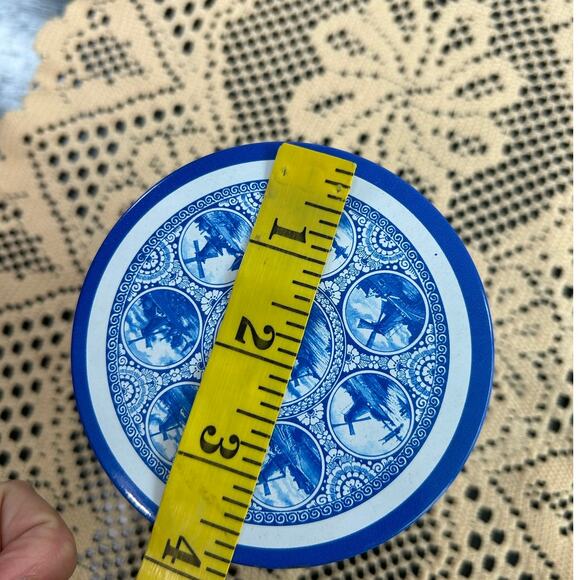 Vintage Decorative Tin- Agro Delfts Blue Holland- 601- windmill- rustic - Picture 7 of 8